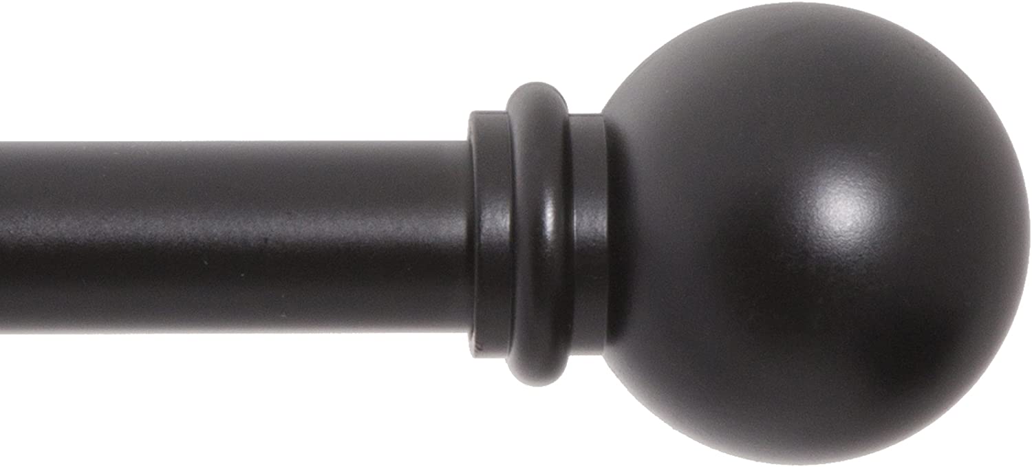 Kenney Chelsea Round Resin Finials Curtain Rod, 28-48-Inch