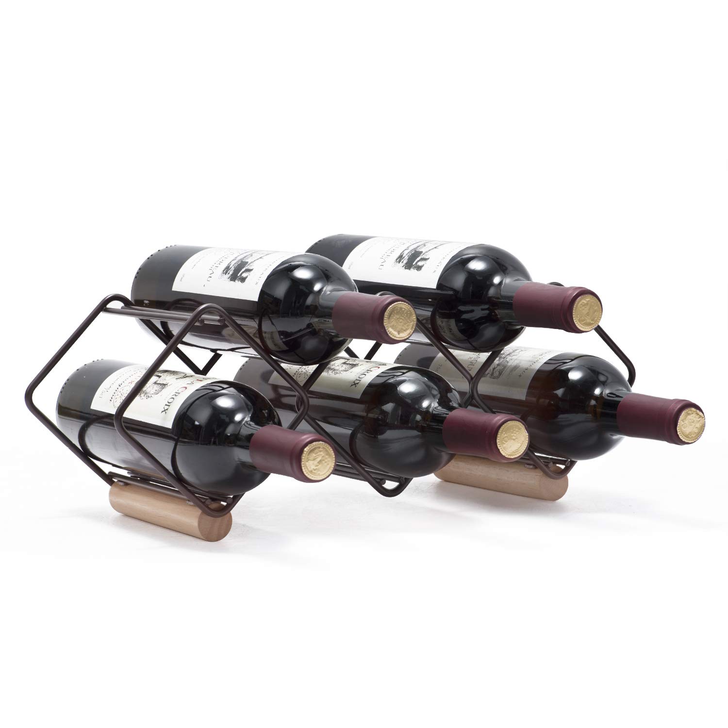 KINGRACK Classic Wine Rack For Small Spaces, 5-Bottles