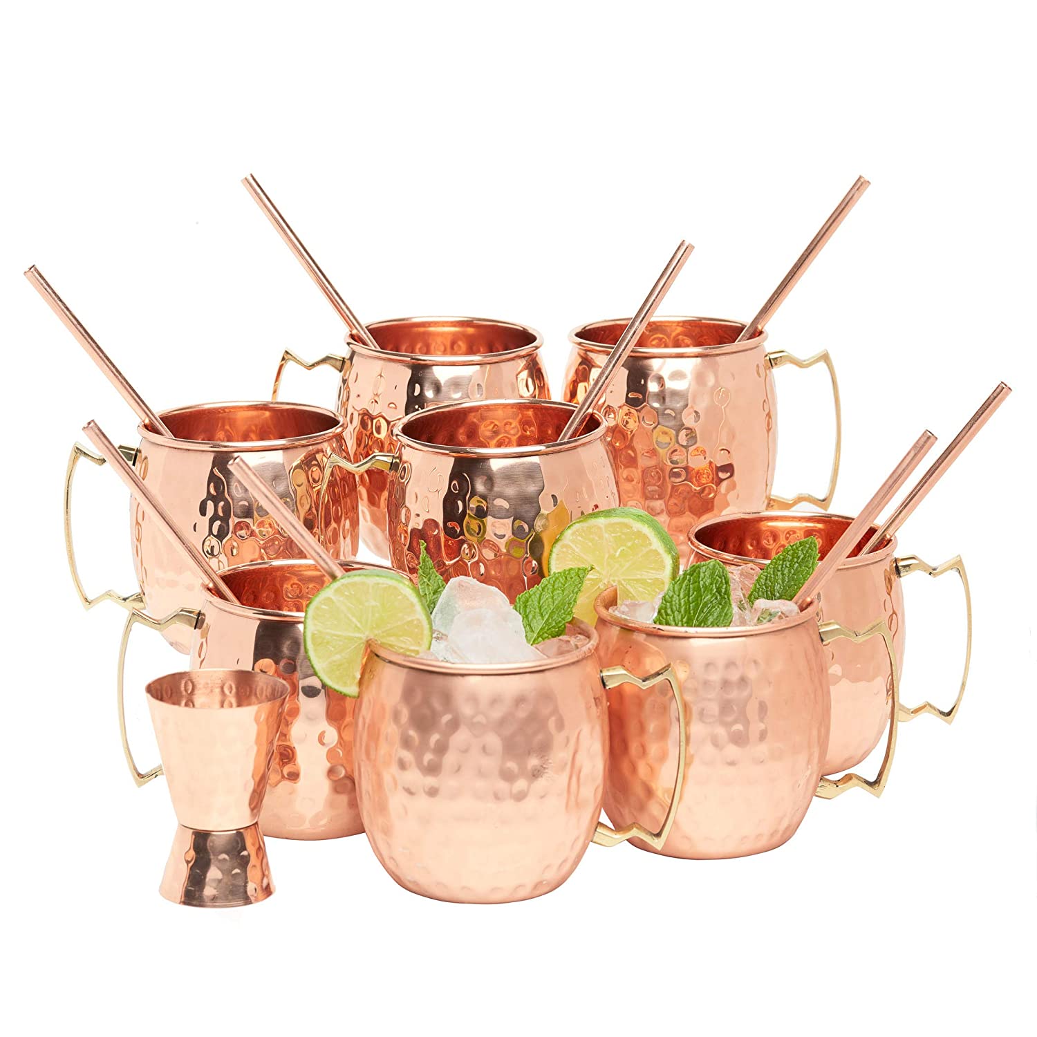 Kitchen Science Copper Moscow Mule Mug, Straw & Jigger Set