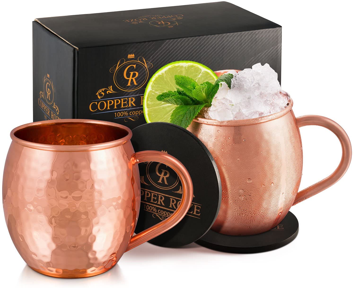 KoolBrew Copper Roze Moscow Mule Mug Set, 4-Piece
