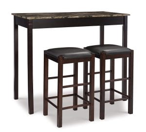 Linon Hardwood Compact Bar Table Set, 3-Piece
