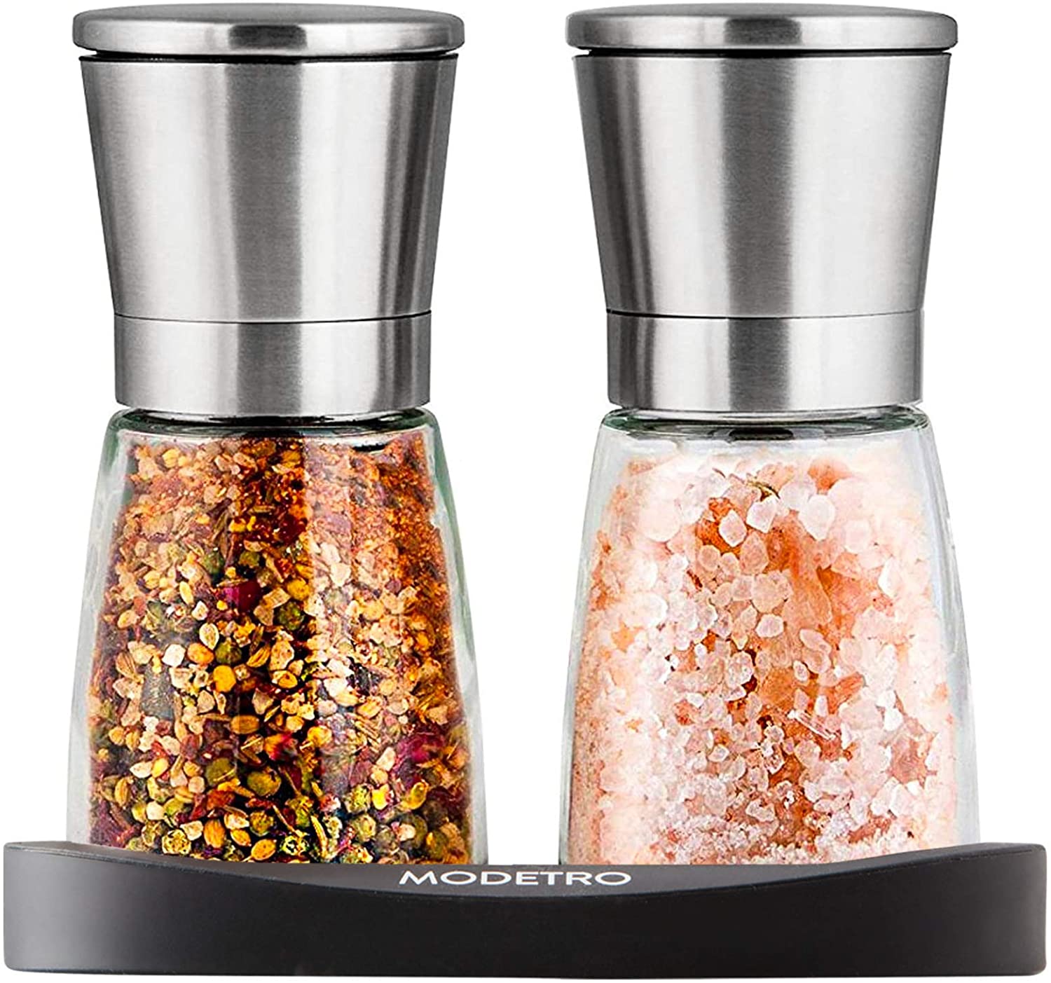Orange Color joyMerit Battery Operated Salt and Pepper Grinder Premium Salt &Pepper Mill w/Adjustable Coarseness/Salt Grinder Pepper Shaker Mill 