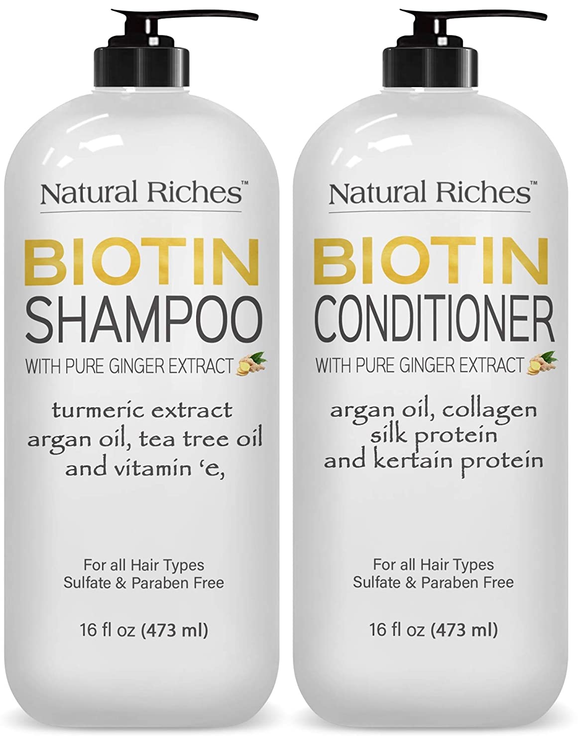 Natural Riches Paraben Free Organic Shampoo & Conditioner Set