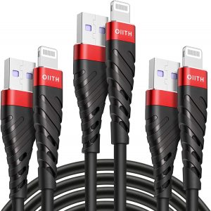 OIITH Anti-Oxidation iPhone Charger Cords, 3-Pack