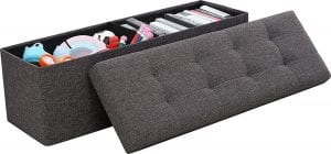 Ornavo Home Foldable Tufted Storage Ottoman Bench