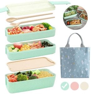 Ozazuco 3-In-1 Eco-Friendly Japanese Bento Lunch Box