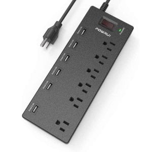 POWRUI Power Strip with USB Ports, 6-Outlet