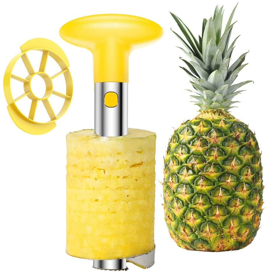Stainless Steel Pineapple Core Remover Tool Non-Slip for Home & Kitchen with Sharp Blade for Diced Fruit Rings SEAWAVE Premium Pineapple Corer Remover Pineapple Corer 