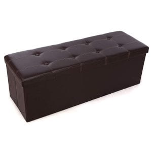 SONGMICS Collapsible Ottoman Storage Bench