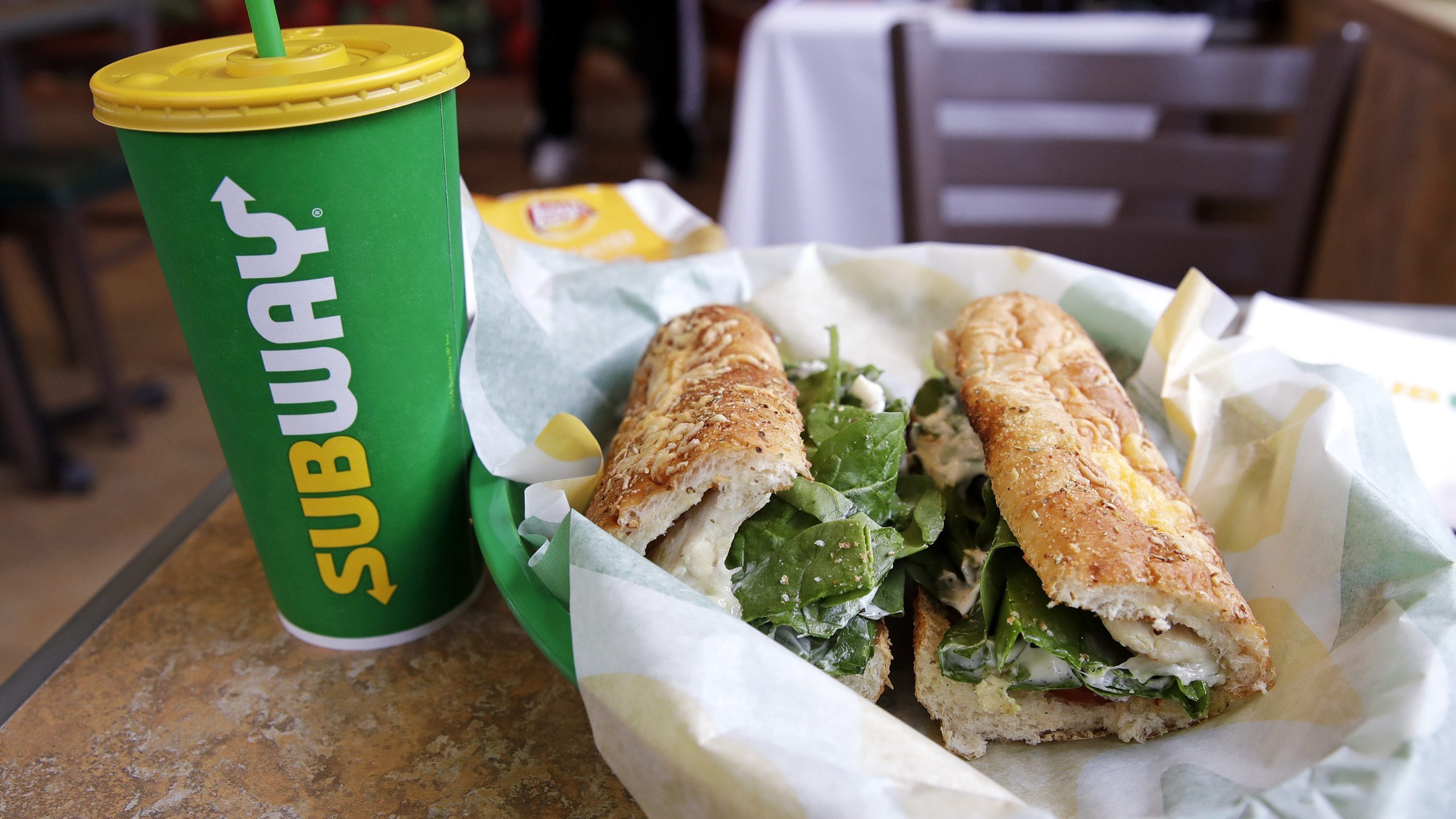 Subway sandwich and drink