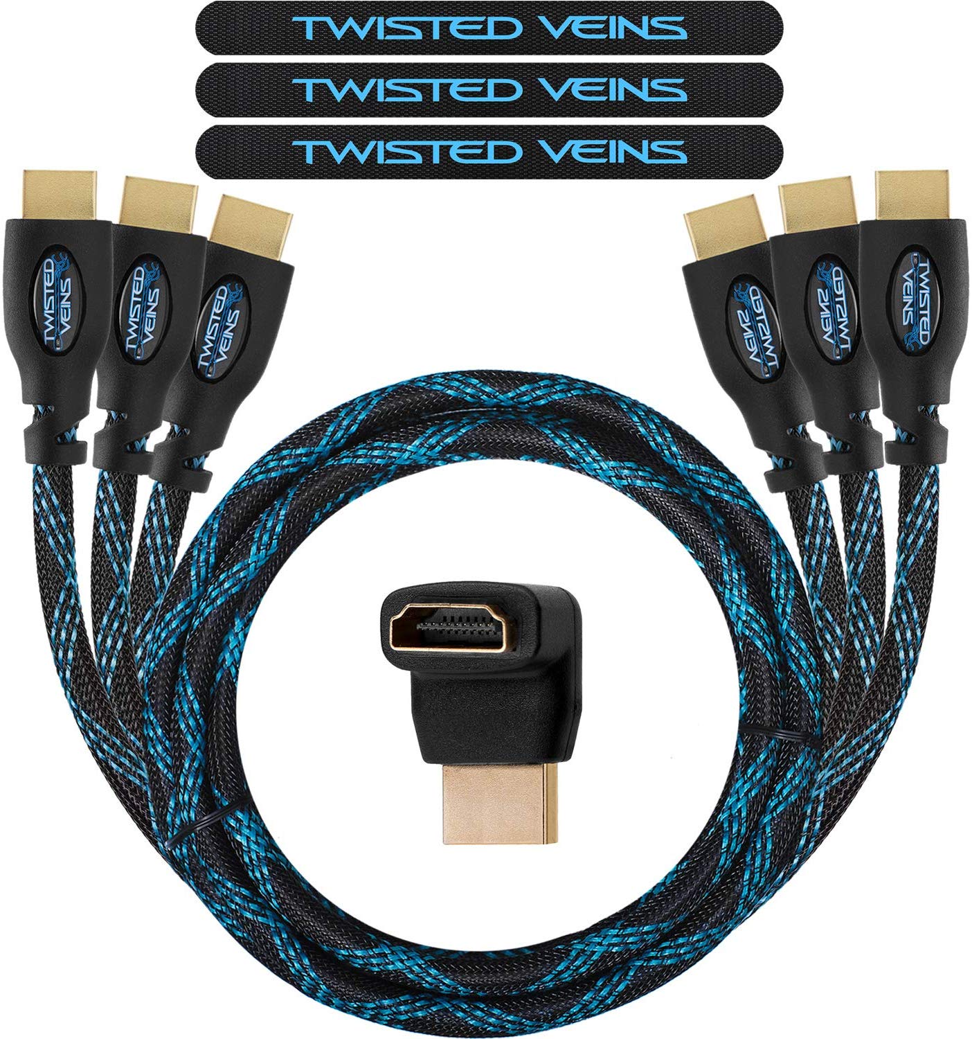 Twisted Veins Braided 4K HDMI Cord, 3-Foot