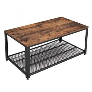 VASAGLE Industrial Coffee Table With Storage Shelf
