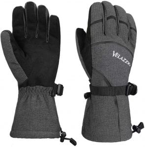 VELAZZIO Waterproof Touchscreen Compatible & Breathable Winter Ski Gloves