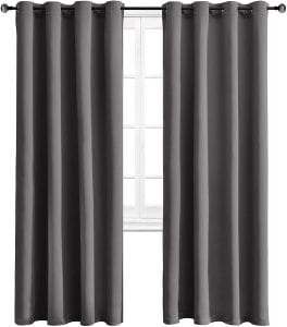 WONTEX Thermal Insulated Grommet Blackout Curtains, 2-Panels