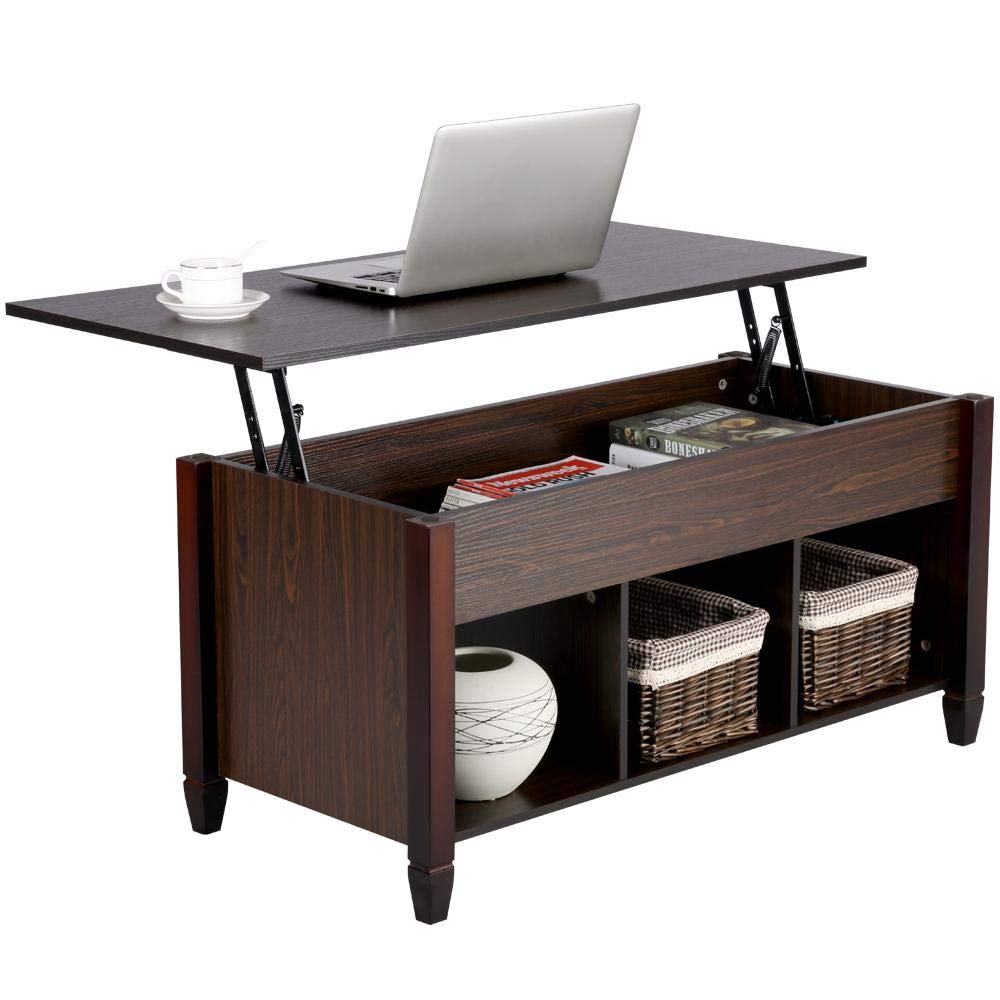 Yaheetech Lift Top Coffee Table With Hidden Storage Compartment