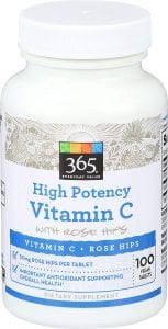 365 Everyday Value Vitamin C With Rose Hips Tablets, 100-Count