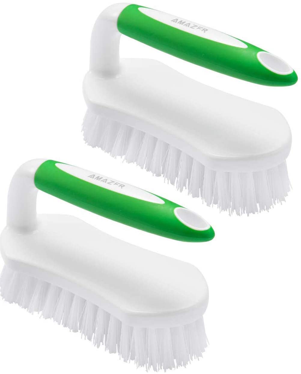 Amazer Ergonomic Stiff Bristled Cleaning Brushes, 2-Pack