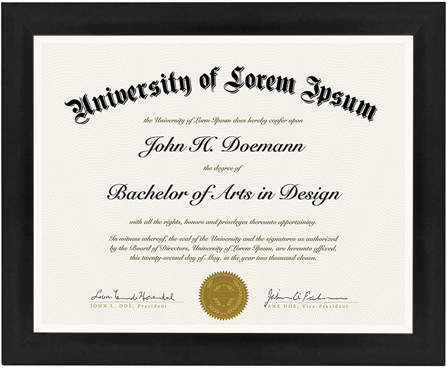 Americanflat Gallery-Style Unbreakable Diploma Frame