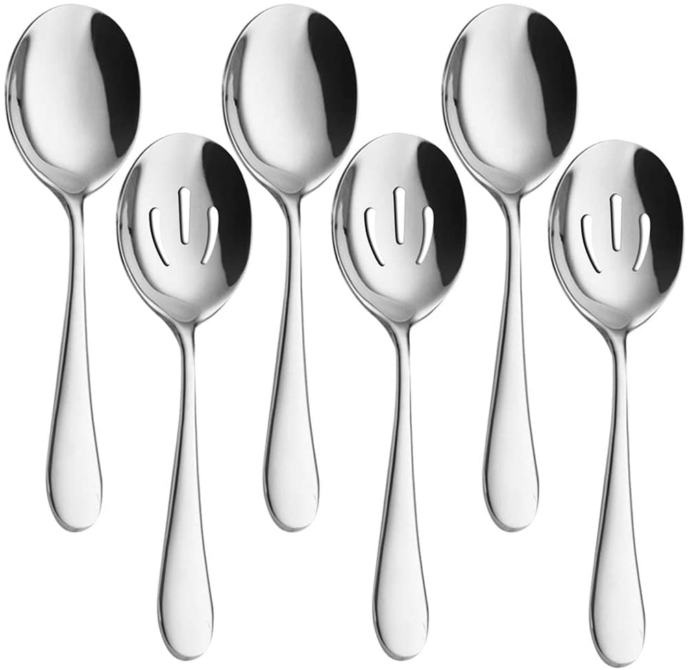 AOOSY Perforated Utility Serving & Slotted Spoons, 6-Piece