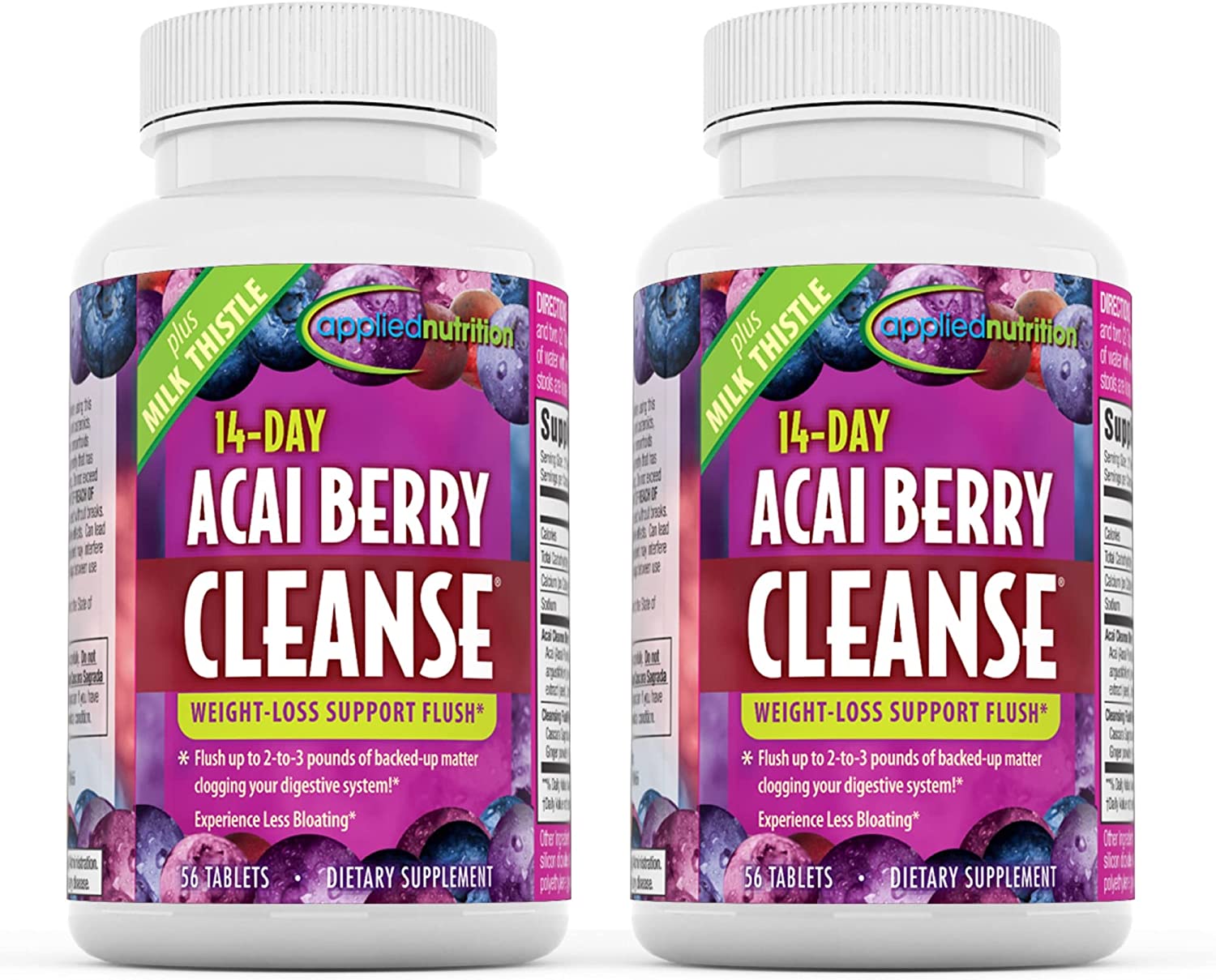 Applied Nutrition Weight Loss Acai Berry Cleanse Tablets, 2-Pack