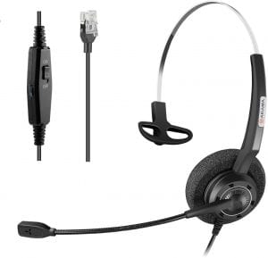 Arama RJ9 Noise Cancel Mic Landline Phone Headset