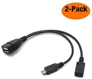 AuviPal 2-in-1 Micro USB to USB Adapter, 2-Pack