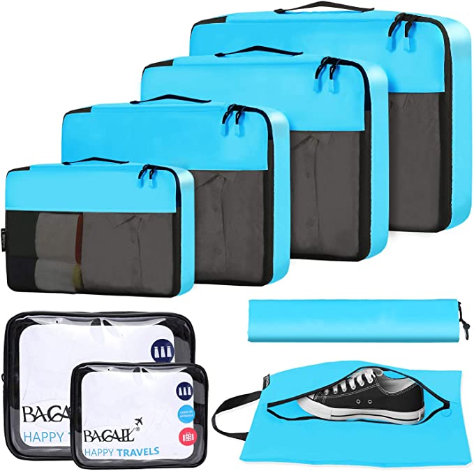 BAGAIL Leak-Proof Luggage Organizer Bags, 8-Piece