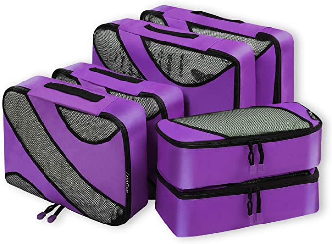 Bagail Nylon Mesh Top Luggage Organizer Bags, 6-Piece