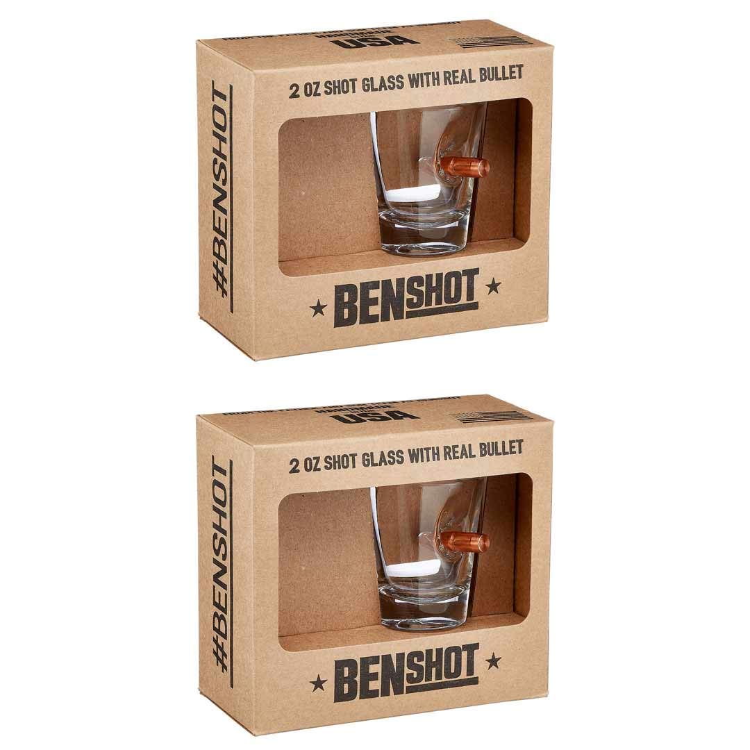 Ben Shot USA Real 0.308 Bullet Shot Glass, 1-Pair