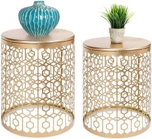 Best Choice Nesting Round Side End Accent Table, 2-Piece