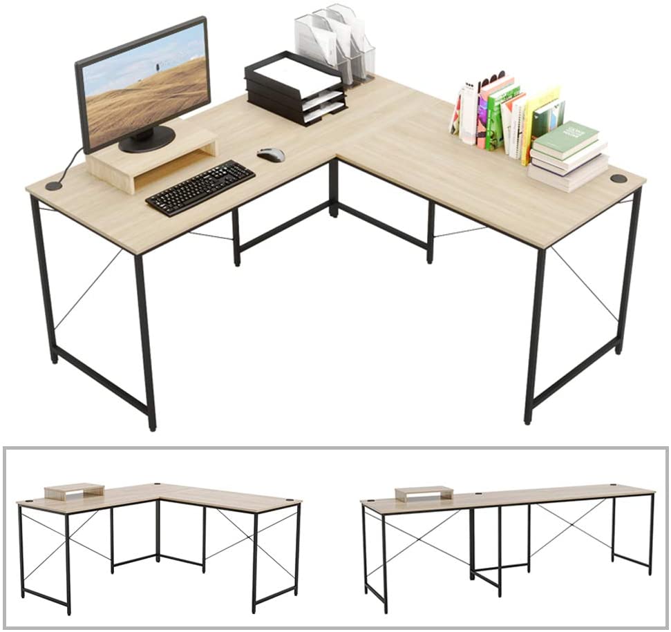 Bestier L-Shaped Computer Desk, 95.5-Inches