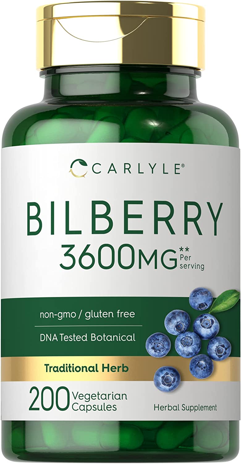 Carlyle DNA-Tested Traditional Bilberry Capsules, 200-Count