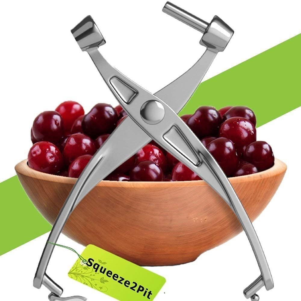 Green Cherry Pitter,Horuhue Olive Pitter Tool,Portable Stainless Steel Cherry Pit Remover Tool with Lock Design for Home Kitchen,Cherry,Red Date and Jujube 
