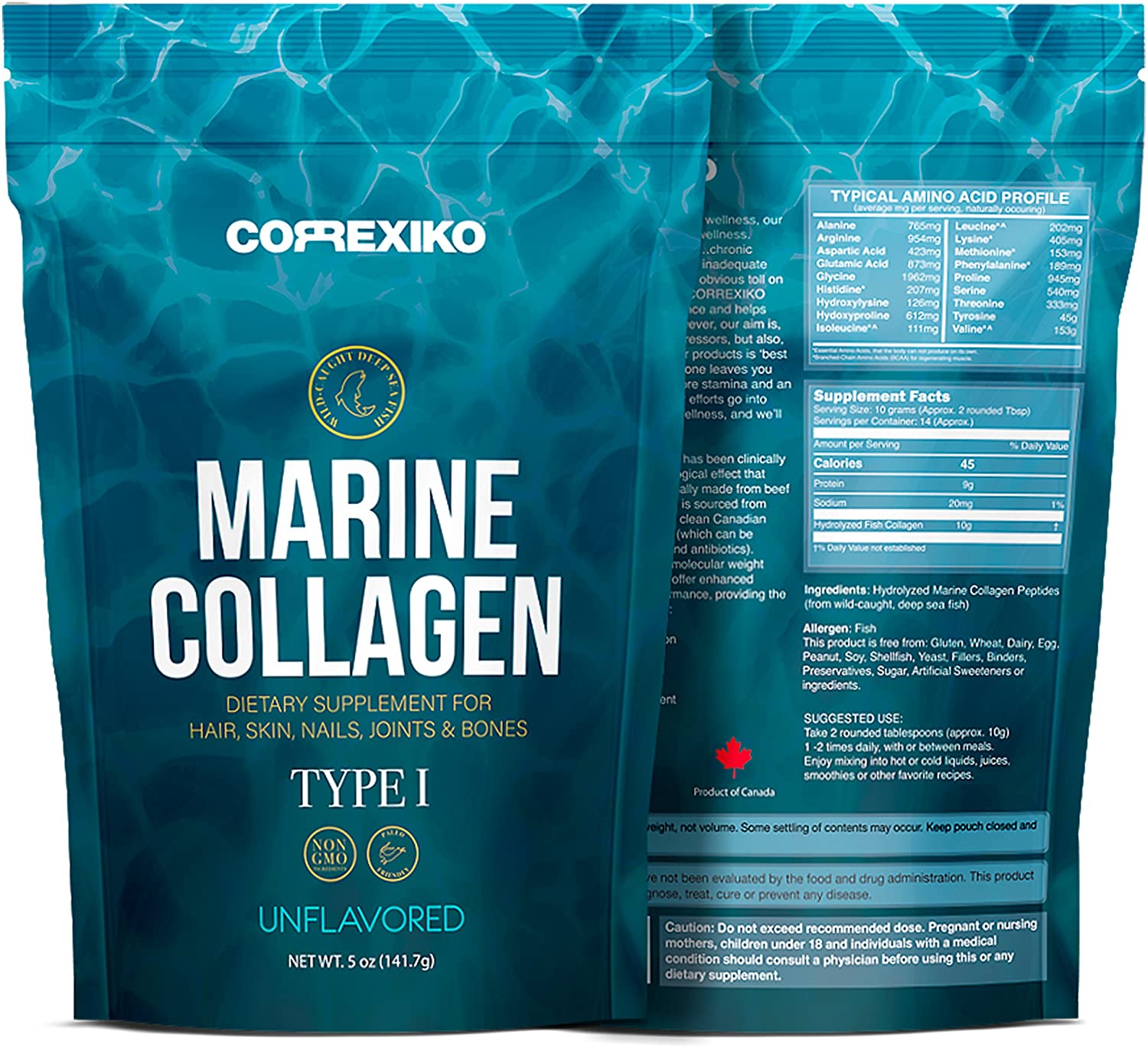 Correxiko Premium Marine Collagen Peptides Hydrolyzed Protein Powder