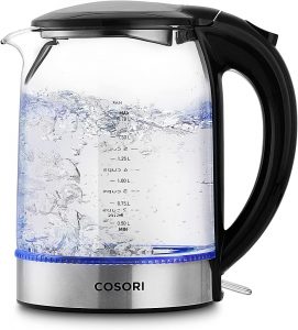 COSORI Borosilicate Glass Electric Kettle For Coffee