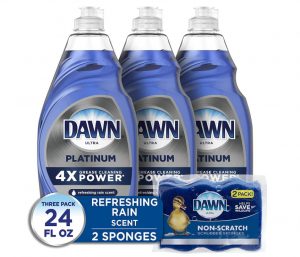 Dawn Grease Cleaning Dish Soap & Sponge, 3-Pack