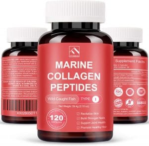 FITINDEX Anti-Aging Marine Hydrolyzed Collagen Protein Peptides, 120-Count