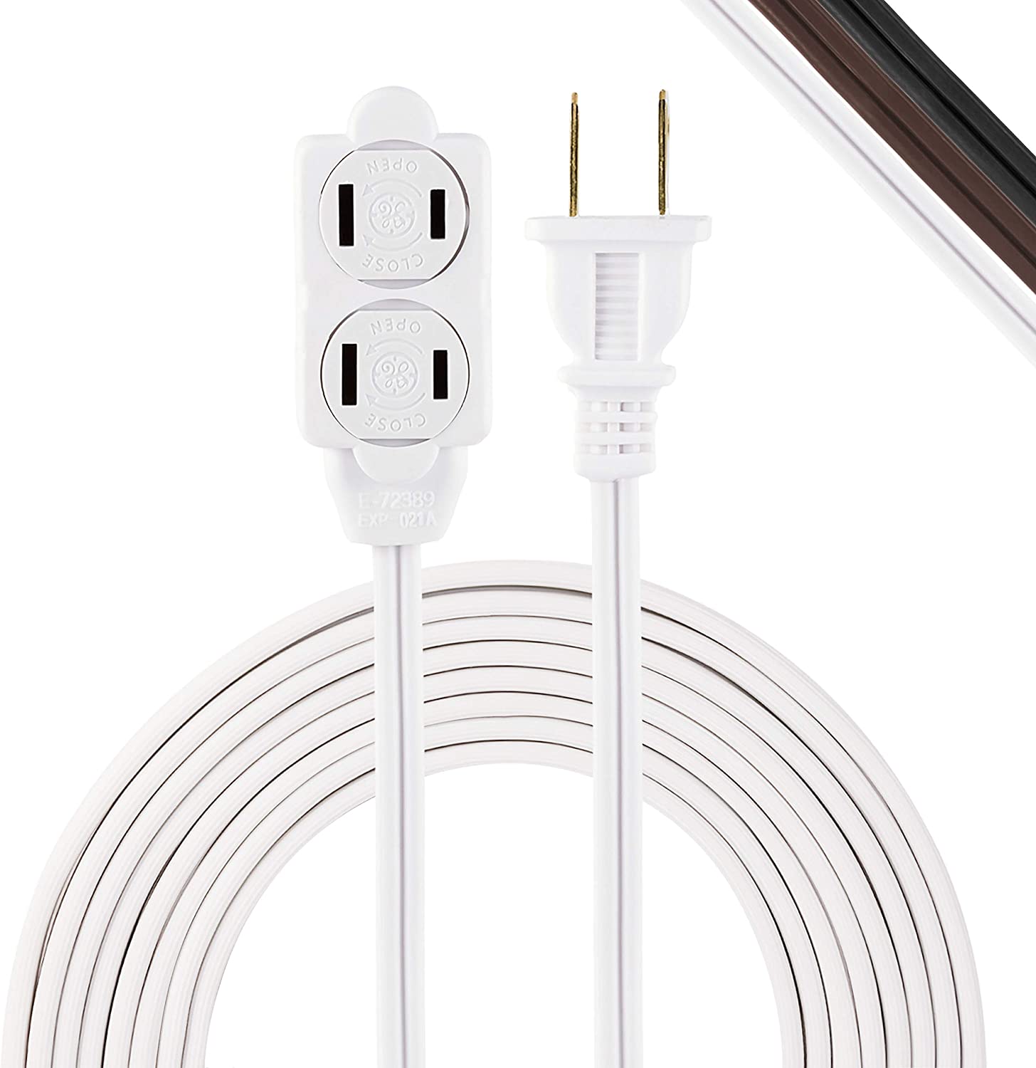 GE Polarized AC Outlets Extension Cord, 12-Feet
