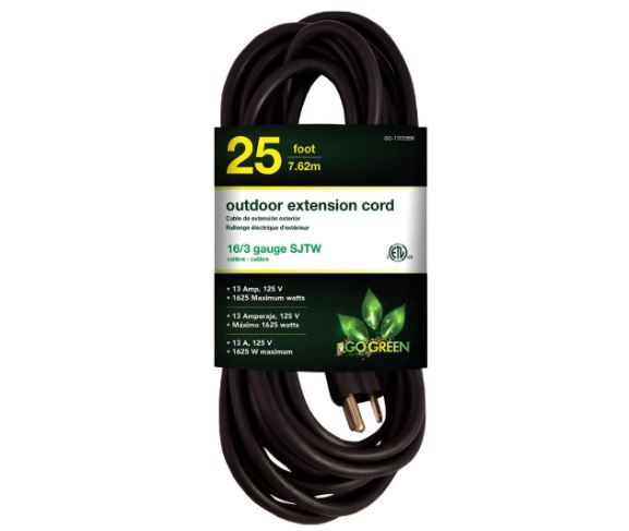 Go Green Universal Compatibility Extension Cord, 25-Feet
