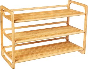 Honey-Can-Do Sustainable Bamboo Entryway Shoe Rack, 3-Tier