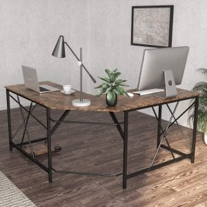 IRONCK Industrial L Shaped Computer Desk, 59-Inches