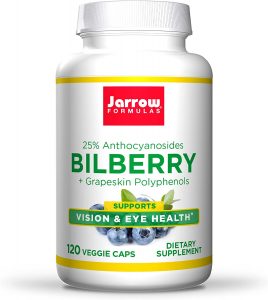Jarrow Formulas Standardized Bilberry & Grapeskin Capsules, 120-Count