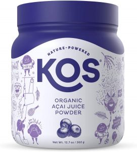 KOS USDA Healthy Brain Acai Juice Powder, 120-Count