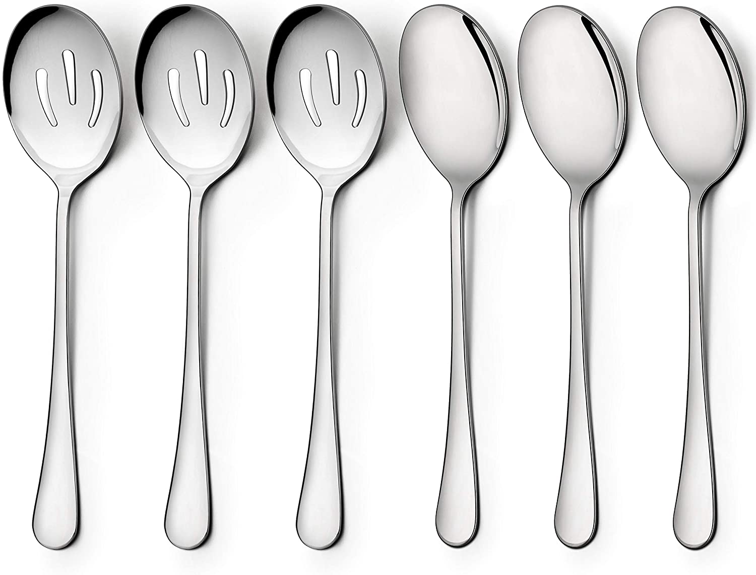 LIANYU Dishwasher Safe Serving & Slotted Spoons, 6-Piece