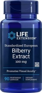 Life Extension Vision Acuity Bilberry Extract Veggie Capsules, 90-Count