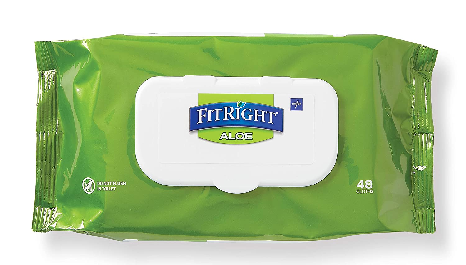 Medline FitRight Scented Aloe Cleansing Incontinence Wet Wipes For Adults
