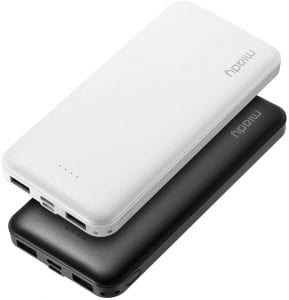 Miady 10000mAh Slim Dual USB Portable Charger, 2-Pack