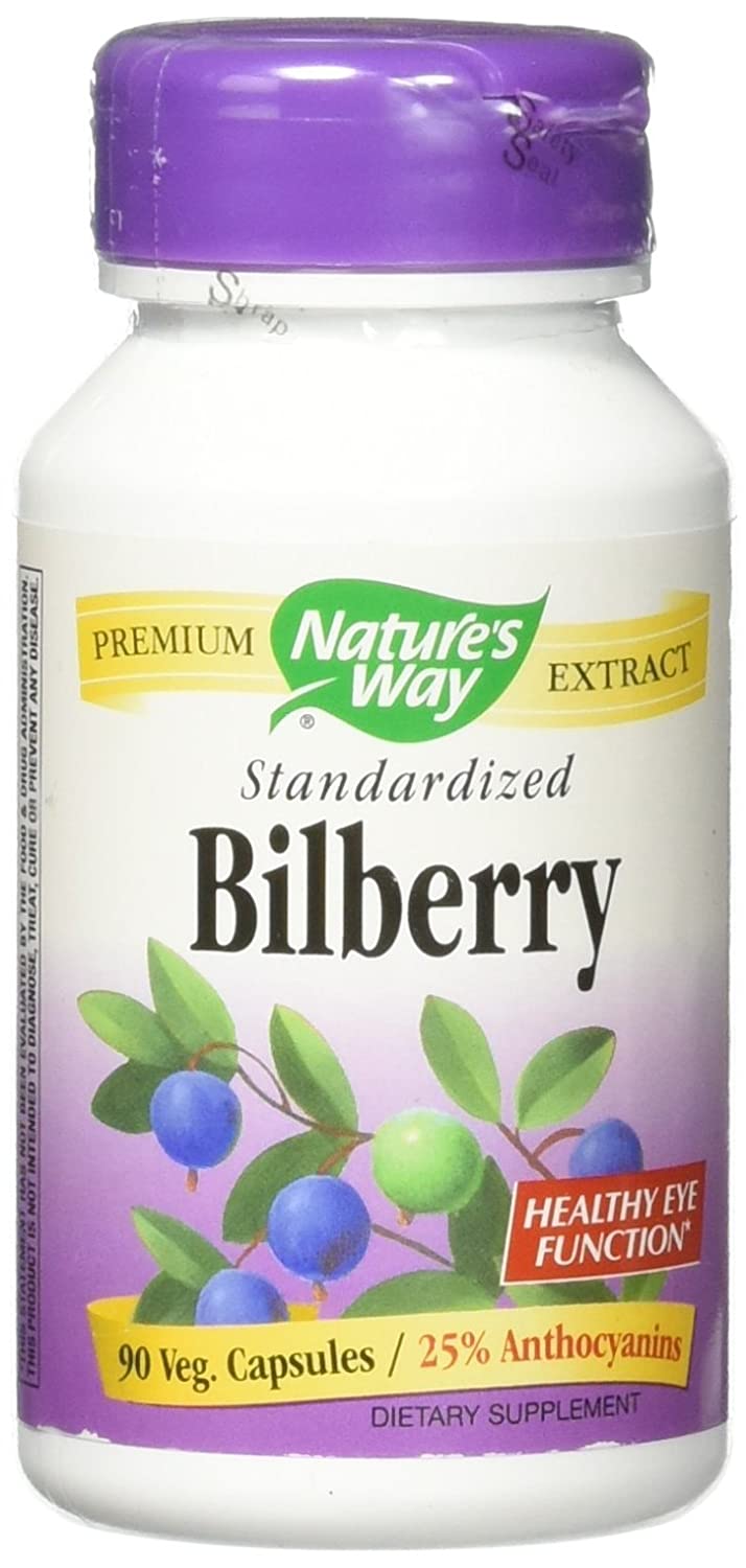 Nature’s Way Dietary Supplement Bilberry Capsules, 90-Count