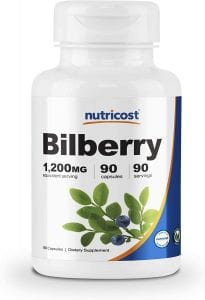 Nutricost Gluten Free & Non-GMO Bilberry Veggie Capsules, 90-Count