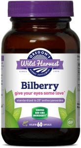 Oregon Wild Harvest Non-GMO Bilberry Herbal Capsules, 60-Count